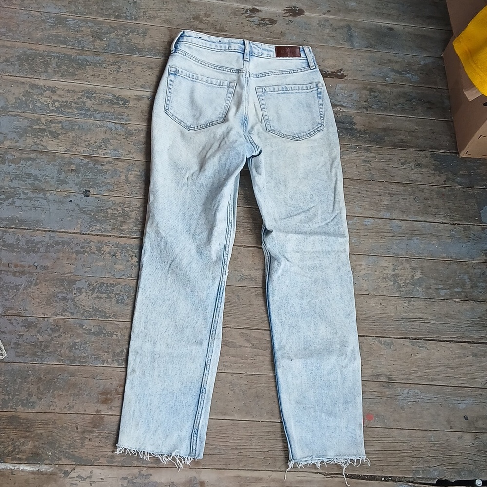 GUC Hollister Vintage Stretch Ultra High Rise Mom Jeans fray Ankle Size 24x27 - Picture 4 of 5